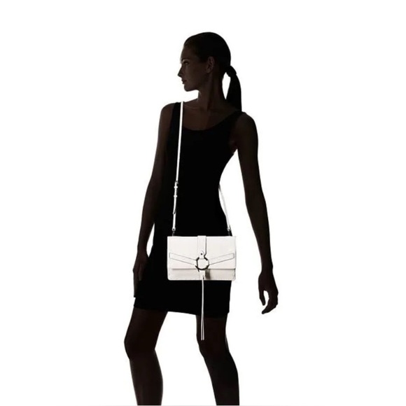 Rebecca Minkoff Darling Shoulder Bag Crossbody Clutch Leather Cream Boho Western - Picture 16 of 16